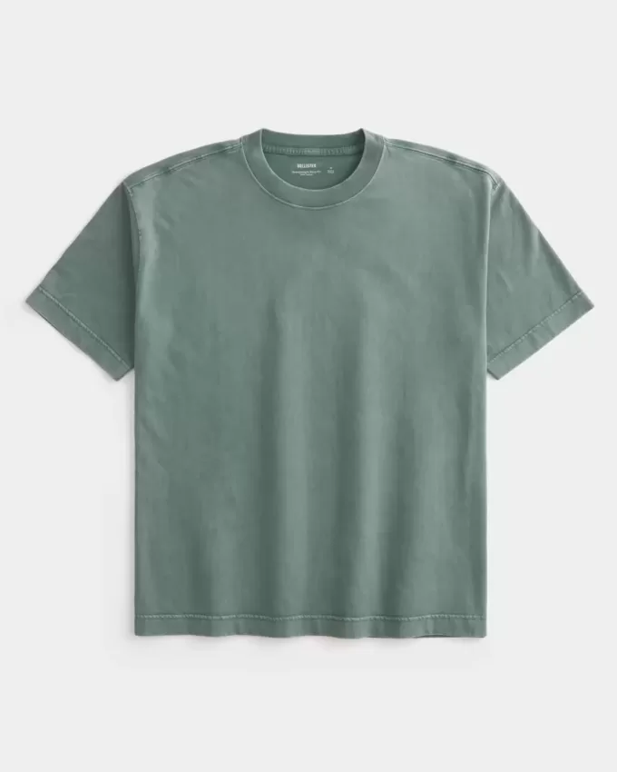 Boxy Heavyweight Washed Cotton Crew T-Shirt Boxy Heavyweight Washed Cotton Crew T-Shirt