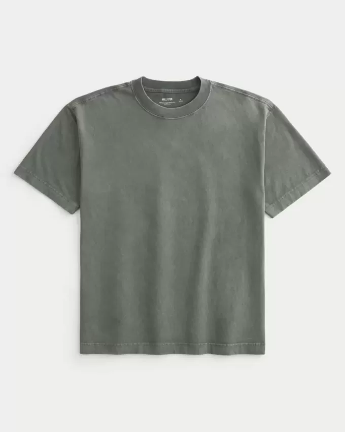 Boxy Heavyweight Washed Cotton Crew T-Shirt Boxy Heavyweight Washed Cotton Crew T-Shirt