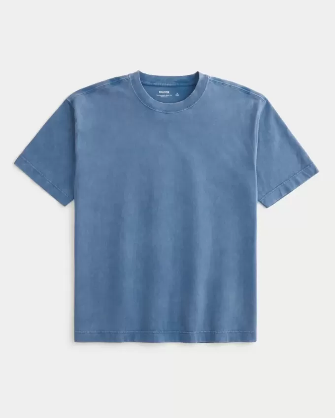 Boxy Heavyweight Washed Cotton Crew T-Shirt