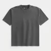 Boxy Heavyweight Washed Cotton Crew T-Shirt