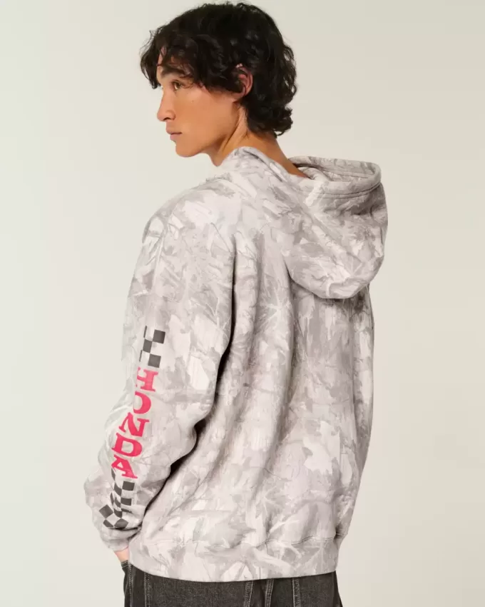 Boxy Honda Racing Graphic Zip-Up Hoodie Boxy Honda Racing Graphic Zip-Up Hoodie