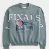 Boxy LA Finals Tennis Graphic Crew Sweatshirt