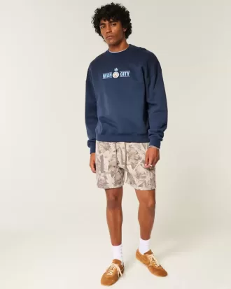 Boxy Manchester City FC Graphic Crew Sweatshirt Boxy Manchester City FC Graphic Crew Sweatshirt