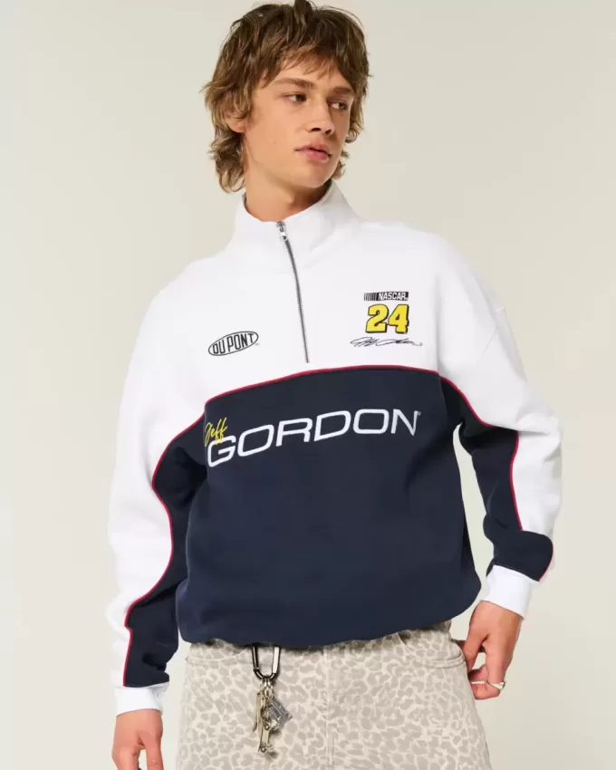Boxy NASCAR Jeff Gordon Graphic Half-Zip Sweatshirt Boxy NASCAR Jeff Gordon Graphic Half-Zip Sweatshirt