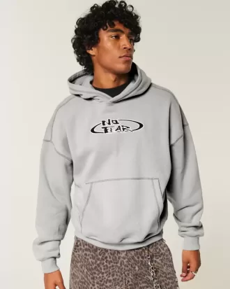 Boxy No Fear Graphic Hoodie