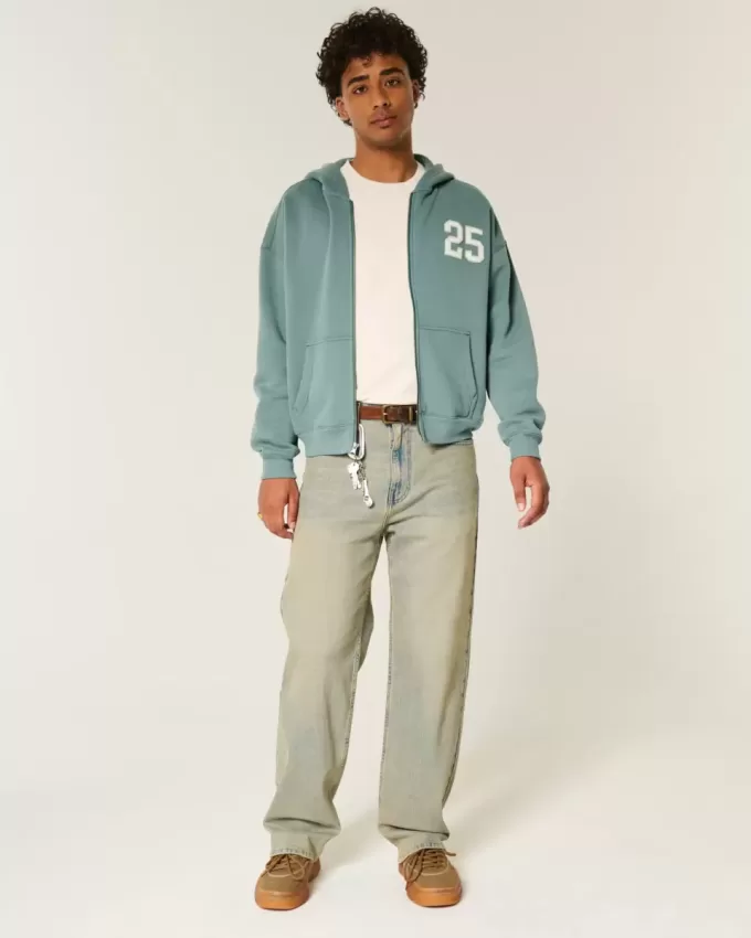 Boxy Number Graphic Zip-Up Hoodie Boxy Number Graphic Zip-Up Hoodie