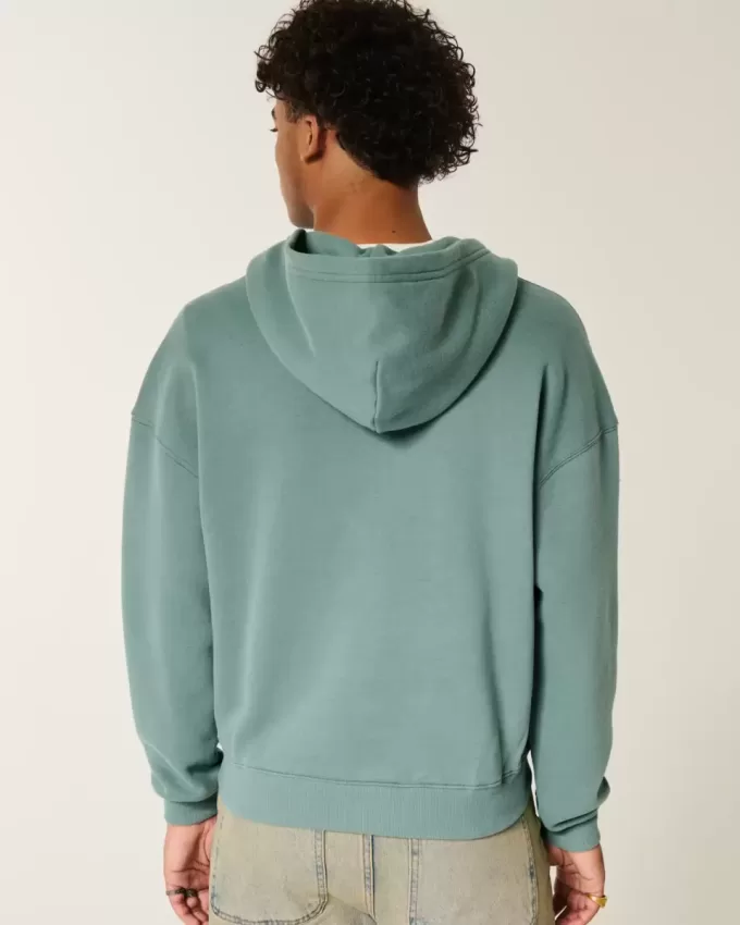 Boxy Number Graphic Zip-Up Hoodie Boxy Number Graphic Zip-Up Hoodie