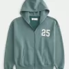 Boxy Number Graphic Zip-Up Hoodie Boxy Number Graphic Zip-Up Hoodie