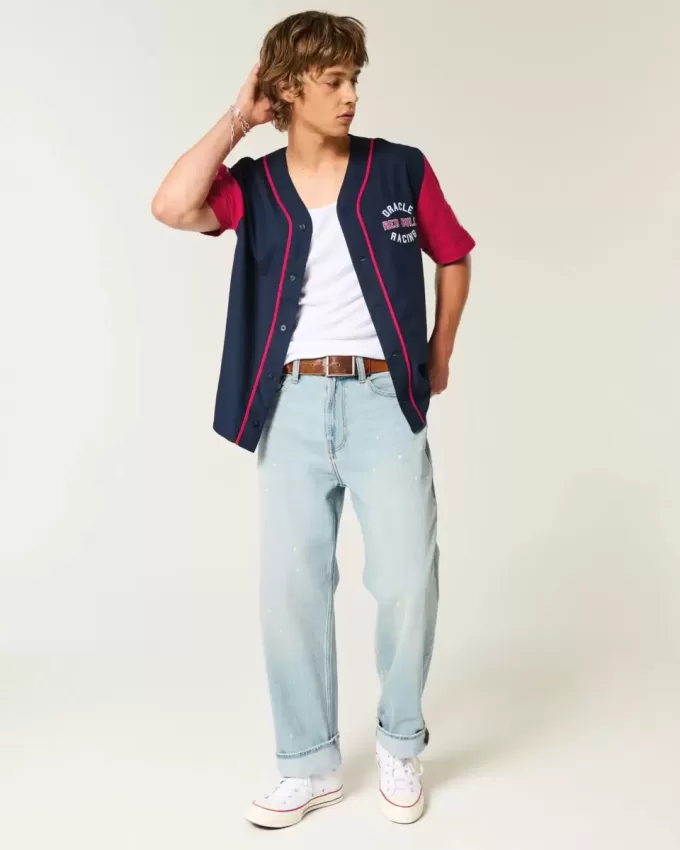 Boxy Oracle Red Bull Racing Baseball Jersey Boxy Oracle Red Bull Racing Baseball Jersey