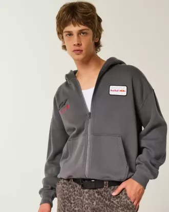 Boxy Oracle Red Bull Racing Graphic Zip-Up Hoodie