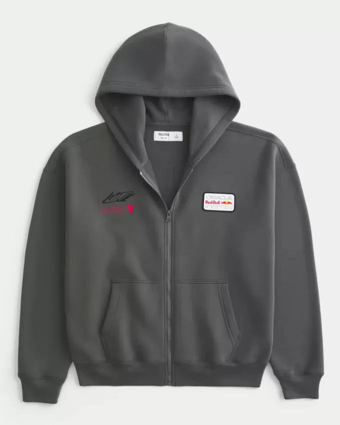 Boxy Oracle Red Bull Racing Graphic Zip-Up Hoodie Boxy Oracle Red Bull Racing Graphic Zip-Up Hoodie