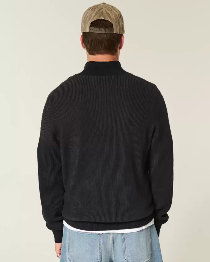 Boxy Quarter-Zip Sweater