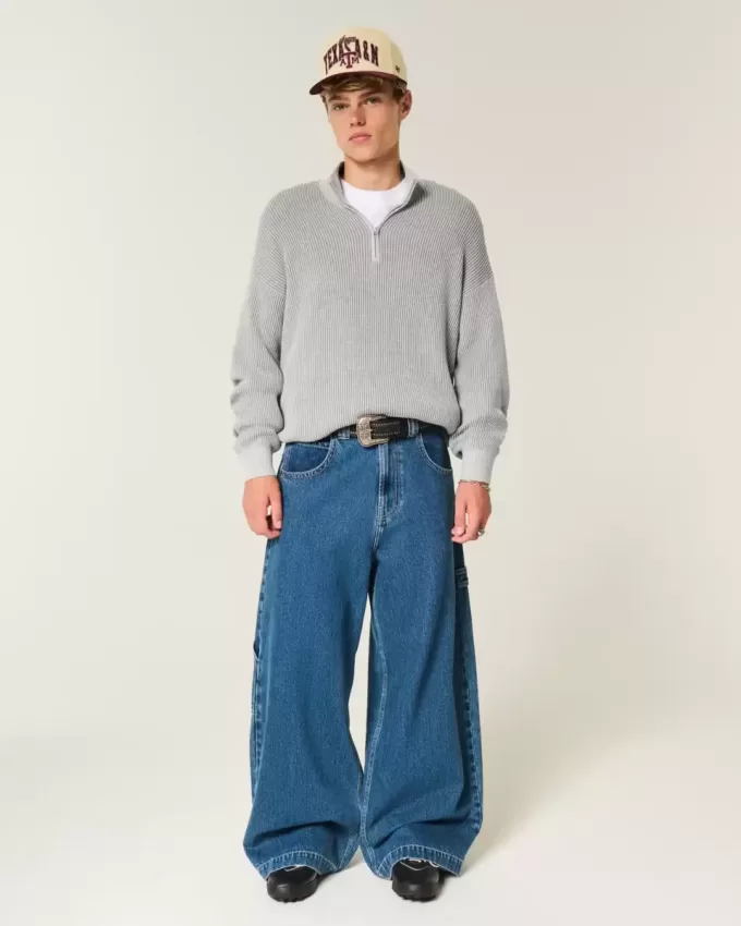 Boxy Quarter-Zip Sweater