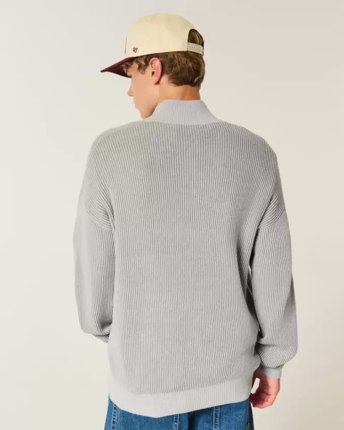Boxy Quarter-Zip Sweater