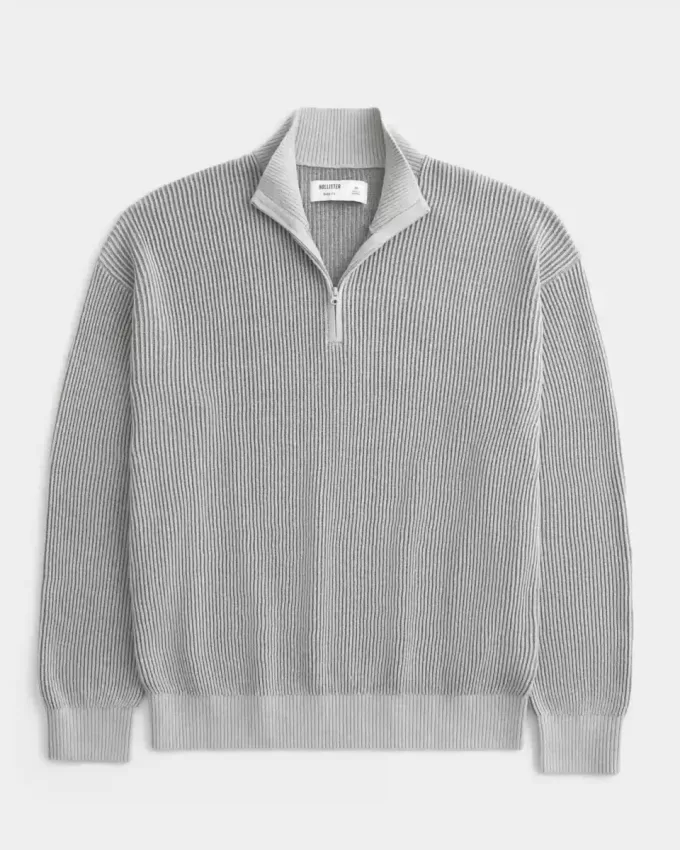 Boxy Quarter-Zip Sweater