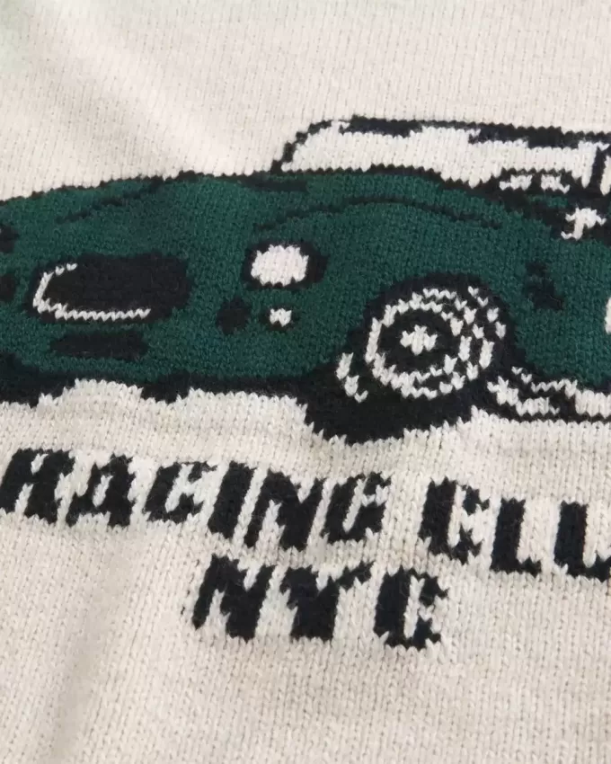 Boxy Racing Graphic Crew Sweater Boxy Racing Graphic Crew Sweater