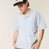 Boxy Short-Sleeve Linen-Blend Shirt Boxy Short-Sleeve Linen-Blend Shirt