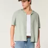 Boxy Short-Sleeve Linen-Blend Shirt Boxy Short-Sleeve Linen-Blend Shirt
