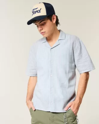 Boxy Short-Sleeve Linen-Blend Shirt Boxy Short-Sleeve Linen-Blend Shirt
