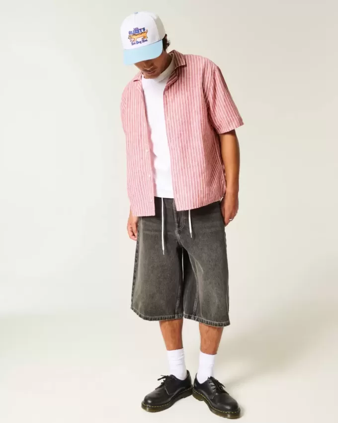 Boxy Short-Sleeve Linen-Blend Shirt Boxy Short-Sleeve Linen-Blend Shirt