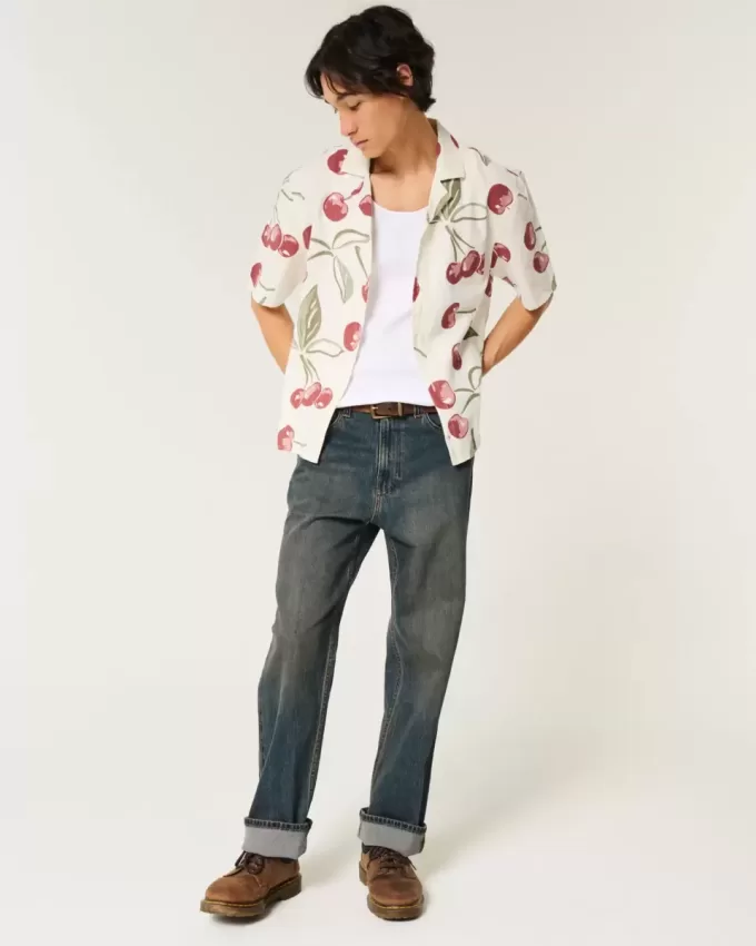 Boxy Short-Sleeve Linen-Blend Shirt Boxy Short-Sleeve Linen-Blend Shirt