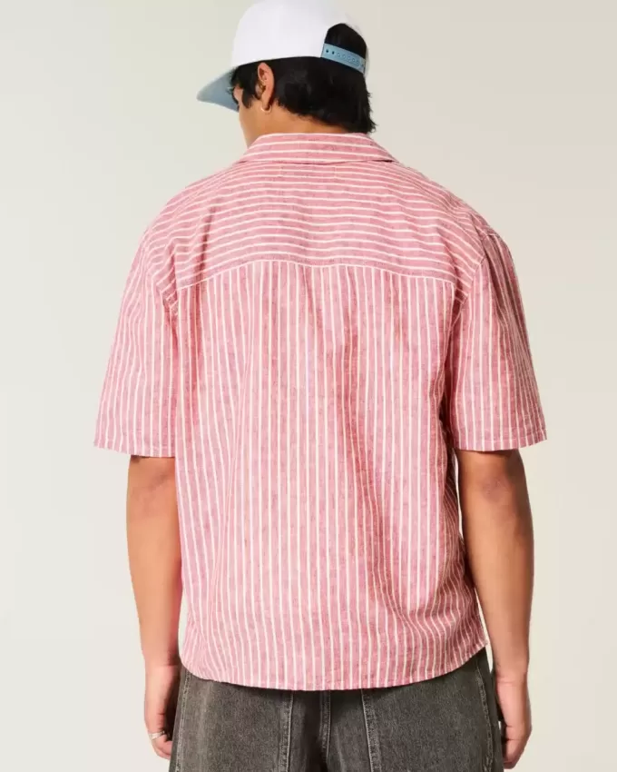 Boxy Short-Sleeve Linen-Blend Shirt Boxy Short-Sleeve Linen-Blend Shirt