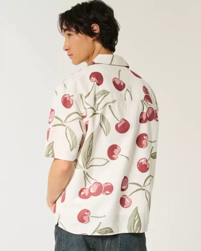 Boxy Short-Sleeve Linen-Blend Shirt Boxy Short-Sleeve Linen-Blend Shirt