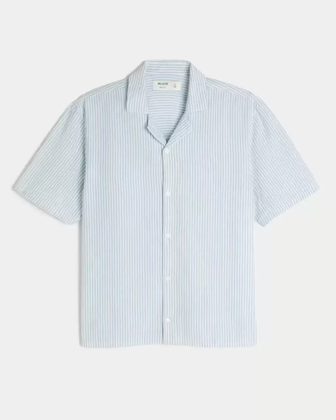 Boxy Short-Sleeve Linen-Blend Shirt Boxy Short-Sleeve Linen-Blend Shirt