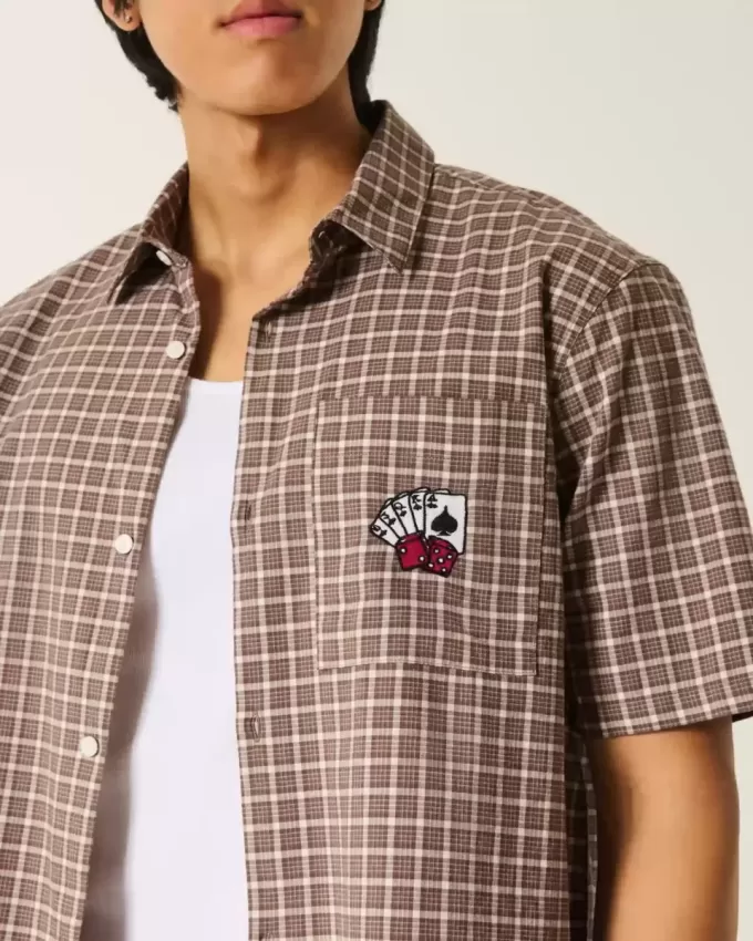Boxy Short-Sleeve Playing Card Graphic Shirt Boxy Short-Sleeve Playing Card Graphic Shirt