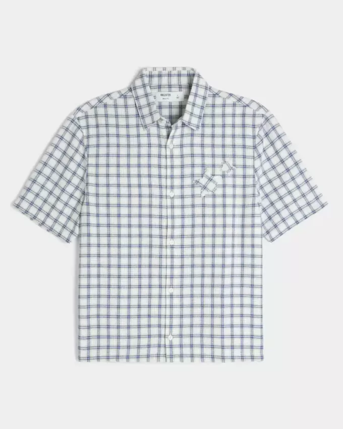 Boxy Short-Sleeve Star Applique Shirt