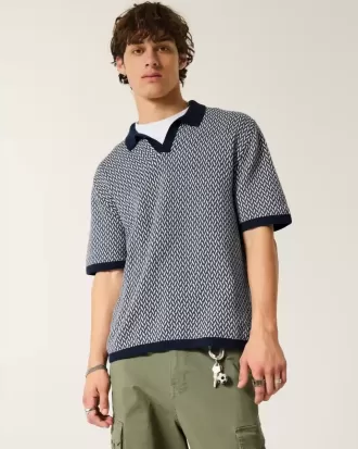 Boxy Short-Sleeve Sweater Polo Boxy Short-Sleeve Sweater Polo