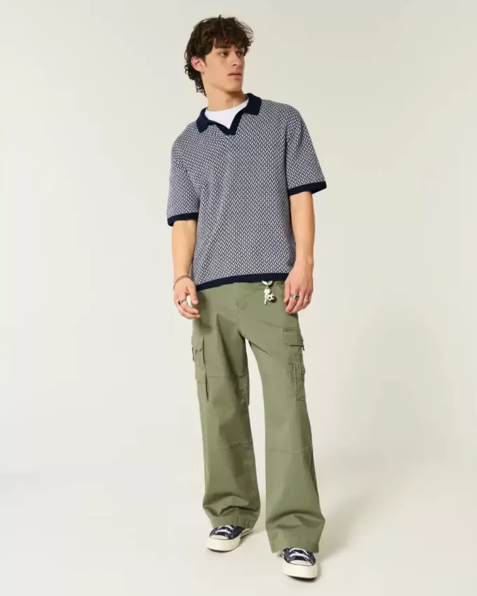 Boxy Short-Sleeve Sweater Polo Boxy Short-Sleeve Sweater Polo