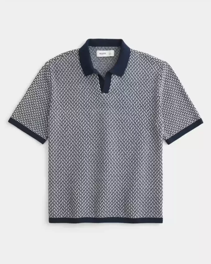 Boxy Short-Sleeve Sweater Polo Boxy Short-Sleeve Sweater Polo