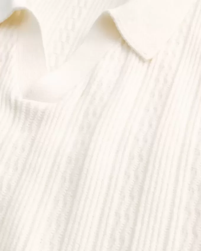 Boxy Short-Sleeve Sweater Polo Boxy Short-Sleeve Sweater Polo