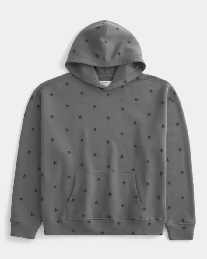 Boxy Star Pattern Hoodie Boxy Star Pattern Hoodie