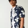 Boxy Tropical Pattern Linen-Blend Shirt Boxy Tropical Pattern Linen-Blend Shirt