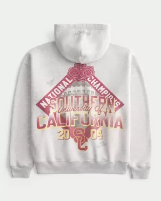 Boxy University of Southern California Trojans Graphic Zip-Up Hoodie Boxy University of Southern California Trojans Graphic Zip-Up Hoodie