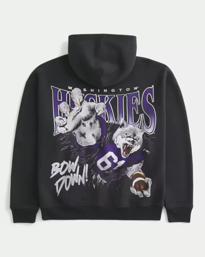 Boxy University of Washington Huskies Graphic Hoodie Boxy University of Washington Huskies Graphic Hoodie