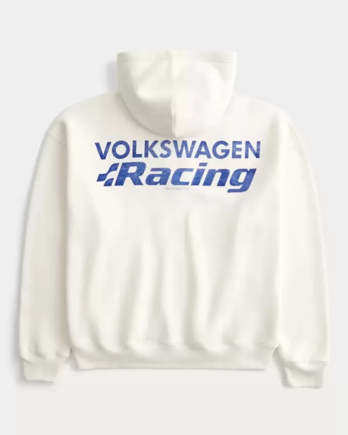 Boxy Volkswagen Racing Graphic Zip-Up Hoodie Boxy Volkswagen Racing Graphic Zip-Up Hoodie