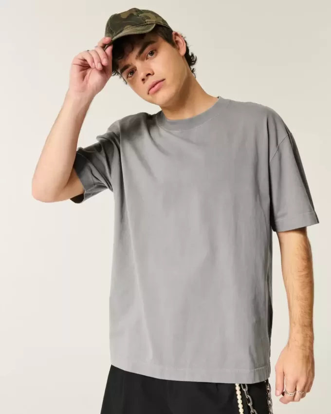 Boxy Washed Heavyweight Crew T-Shirt Boxy Washed Heavyweight Crew T-Shirt