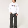 Boxy West Coast Marathon Graphic Crew Sweatshirt Boxy West Coast Marathon Graphic Crew Sweatshirt
