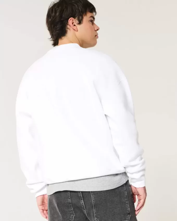 Boxy West Coast Marathon Graphic Crew Sweatshirt Boxy West Coast Marathon Graphic Crew Sweatshirt