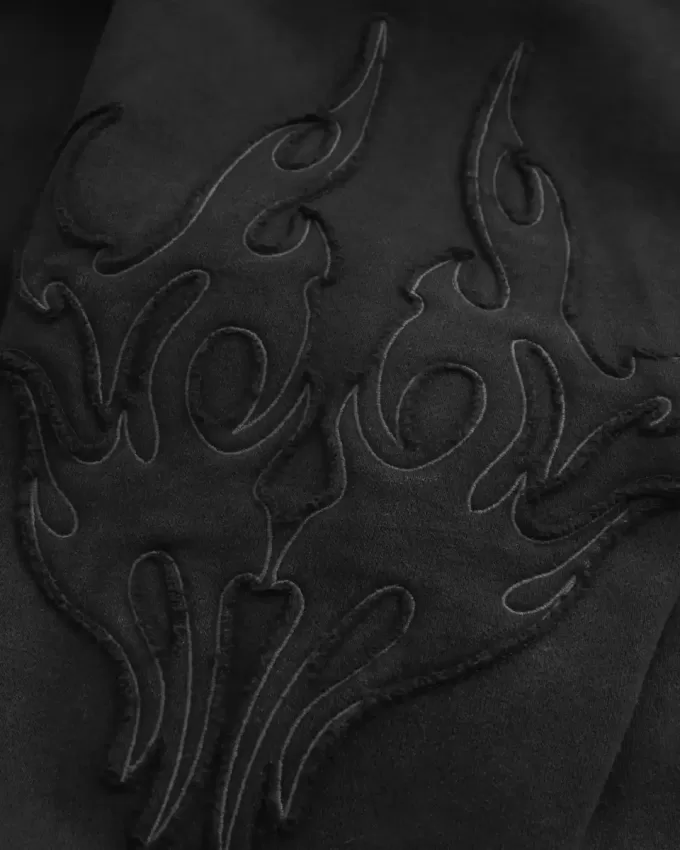 Boxy Zip-Up Flame Graphic Hoodie Boxy Zip-Up Flame Graphic Hoodie