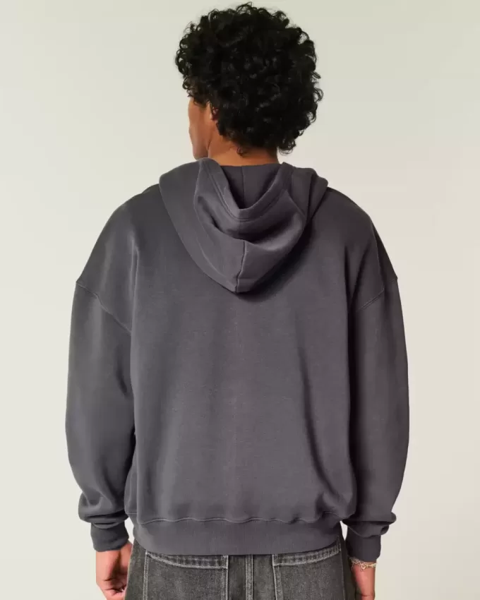 Boxy Zip-Up Hoodie