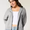 Boxy Zip-Up Sweater Hoodie Boxy Zip-Up Sweater Hoodie