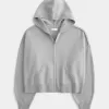 Boxy Zip-Up Sweater Hoodie Boxy Zip-Up Sweater Hoodie