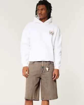 Brown Overdye Super Baggy Denim Shorts