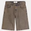 Brown Overdye Super Baggy Denim Shorts