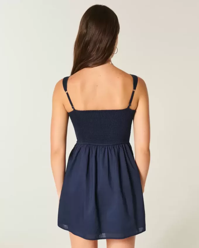 Button-Front Mini Dress Button-Front Mini Dress