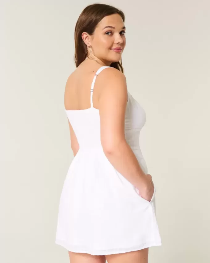 Button-Front Mini Dress Button-Front Mini Dress